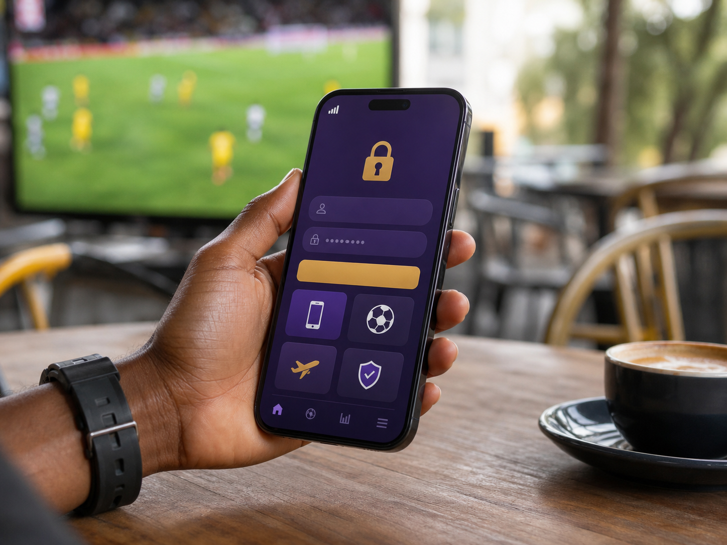 Mobile login screen for South African betting-account access